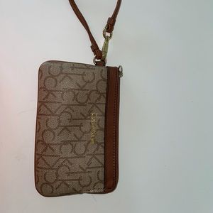 Calvin Klein Wrist Wallet Brown